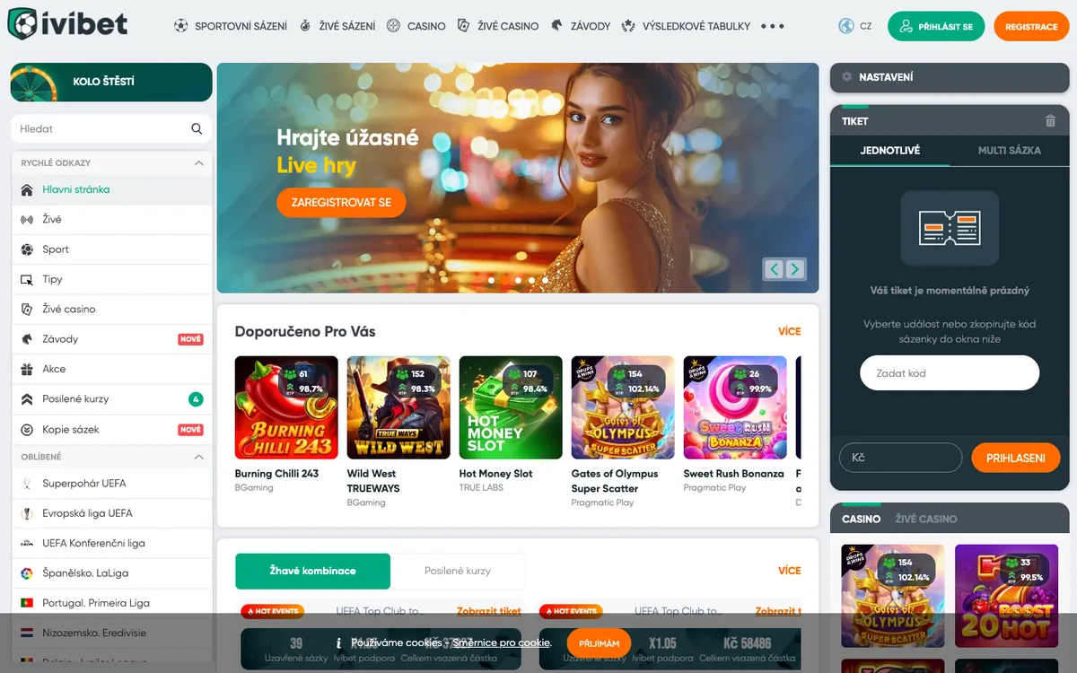 Ivibet Casino — «Главная», снято из страны Чехия