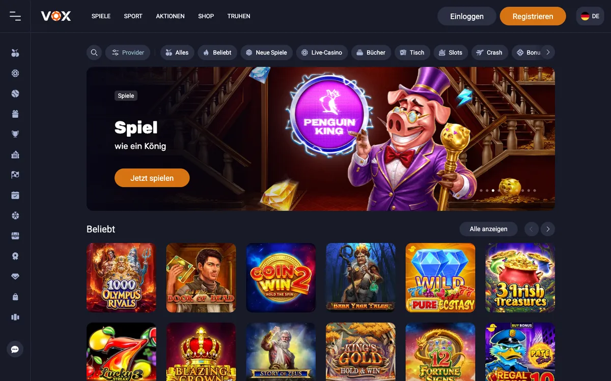 Vox Casino — «Главная», снято из страны Австрия