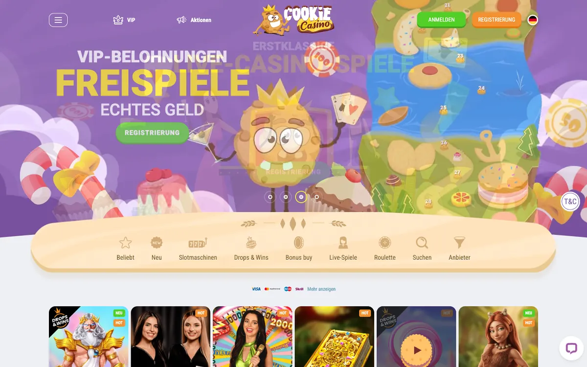 CookieCasino — «Главная», снято из страны Австрия