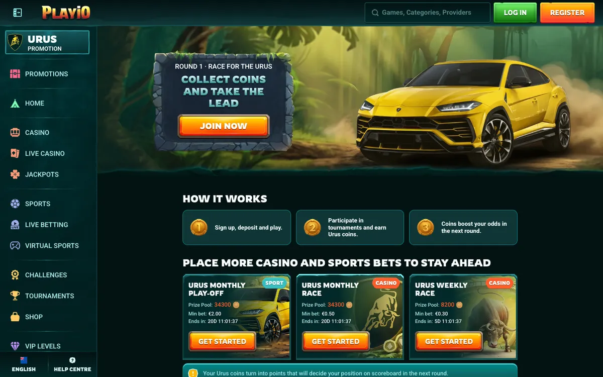 Playio Casino — Promotions, captured from New Zealand