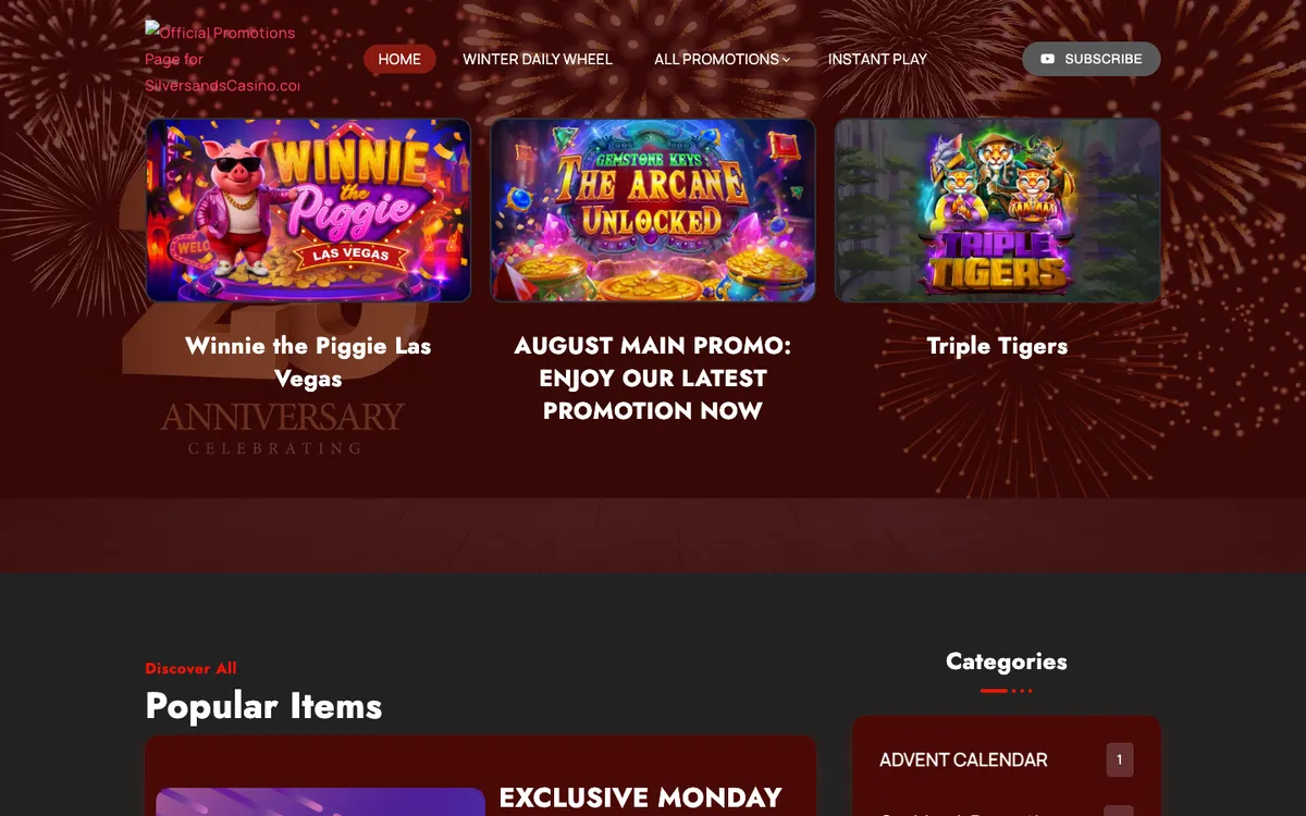 Silver Sands Casino — Promotions, captured from Austria