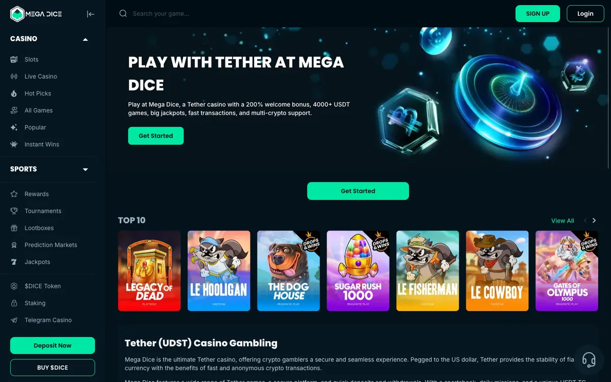 Mega Dice Casino — «Платежи», снято из страны Финляндия