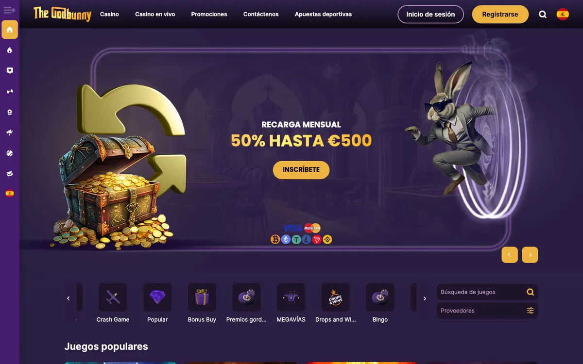 Godbunny Casino — «Главная», снято из страны Испания