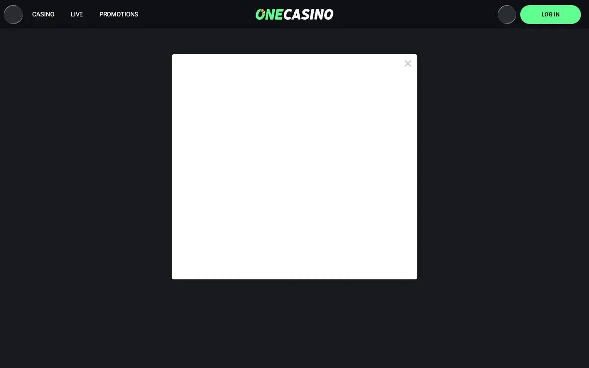 One Casino — Sign-up, captured from New Zealand