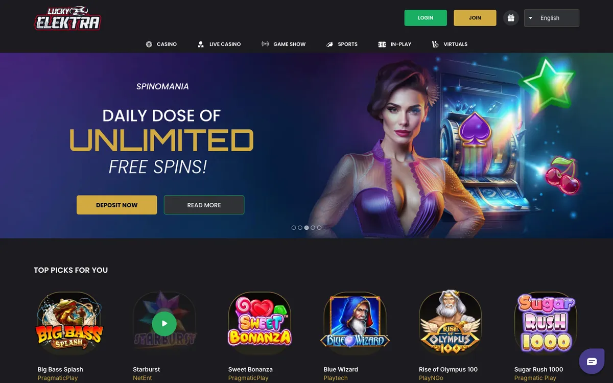 LuckyElektra Casino — «Главная», снято из страны Польша