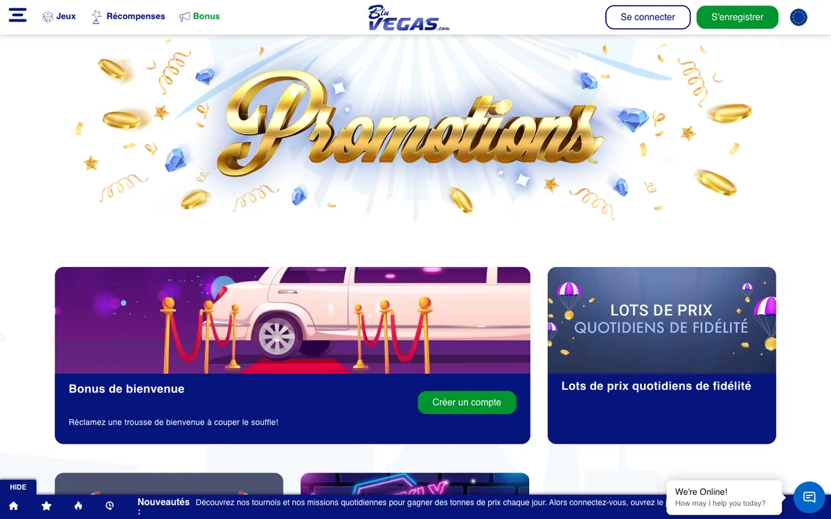 BluVegas Casino — «Акции», снято из страны Франция