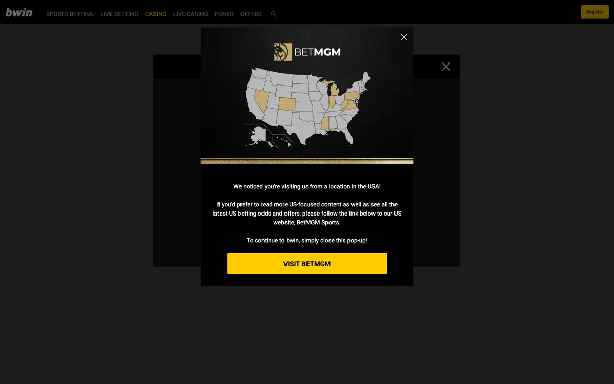 bwin Casino — Sign-up, captured from Mexico