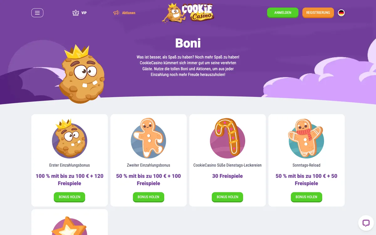 CookieCasino — Promotions, captured from Germany