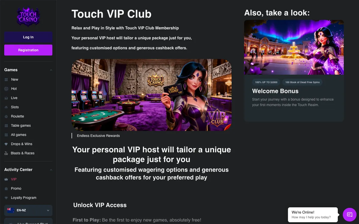 Touch Casino — «Акции», снято из страны Новая Зеландия