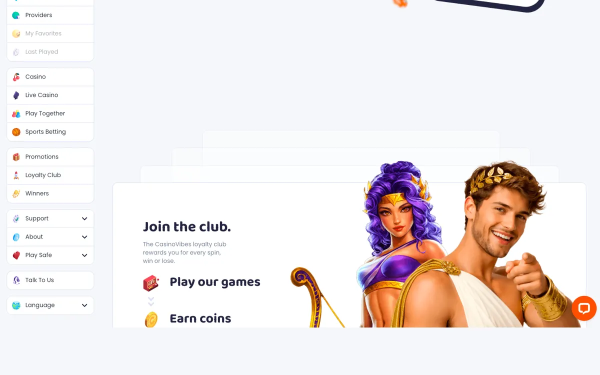 CasinoVibes — Home page, captured from Mexico
