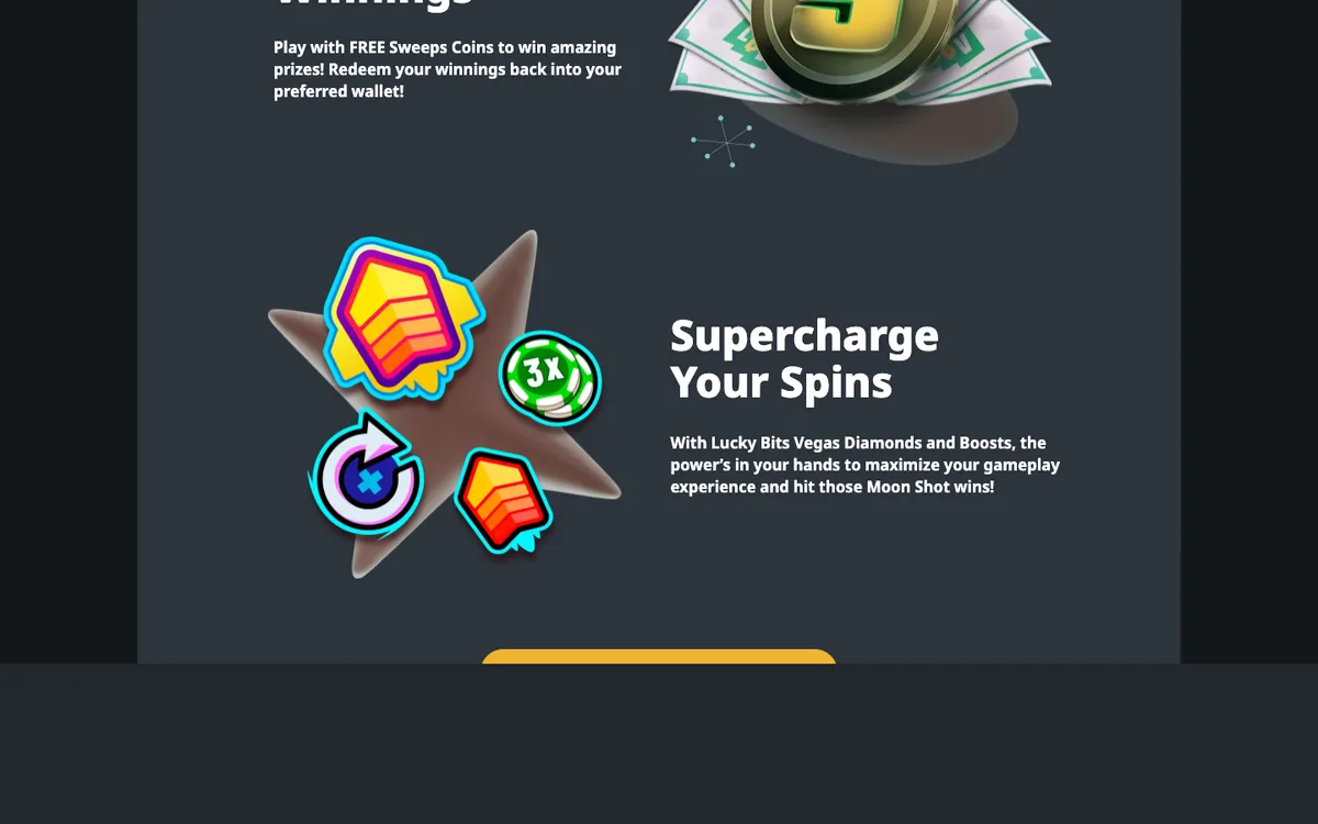 Lucky Bits Vegas Casino — Home page, captured from United States