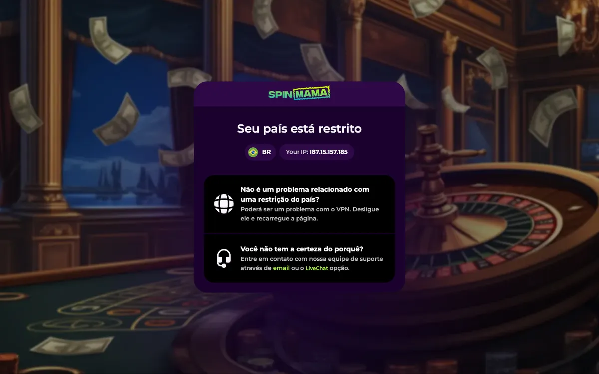 Spinmama Casino — «Главная», снято из страны Австрия