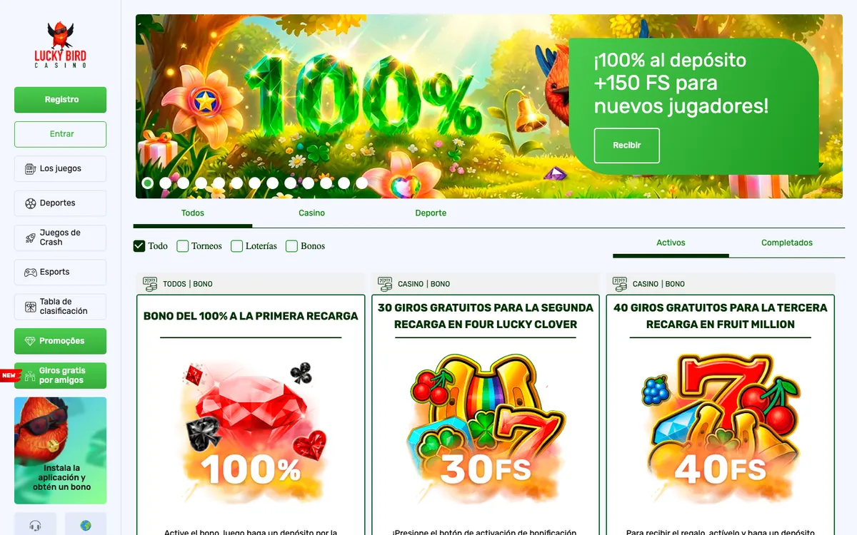 Lucky Bird Casino — «Акции», снято из страны Мексика
