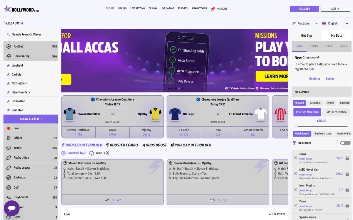 Hollywoodbets Casino — «Главная», снято из страны Великобритания