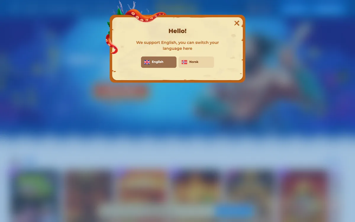 Posido Casino — Home page, captured from Norway