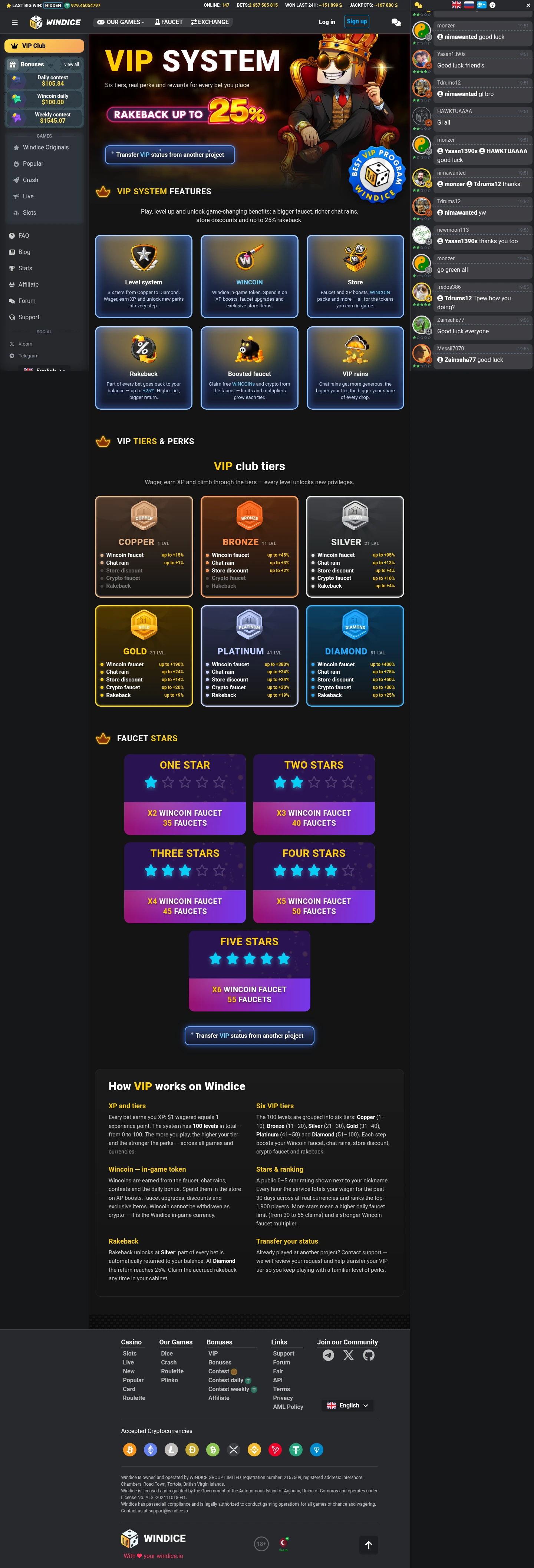 Windice — Bonuses, captured from United Kingdom