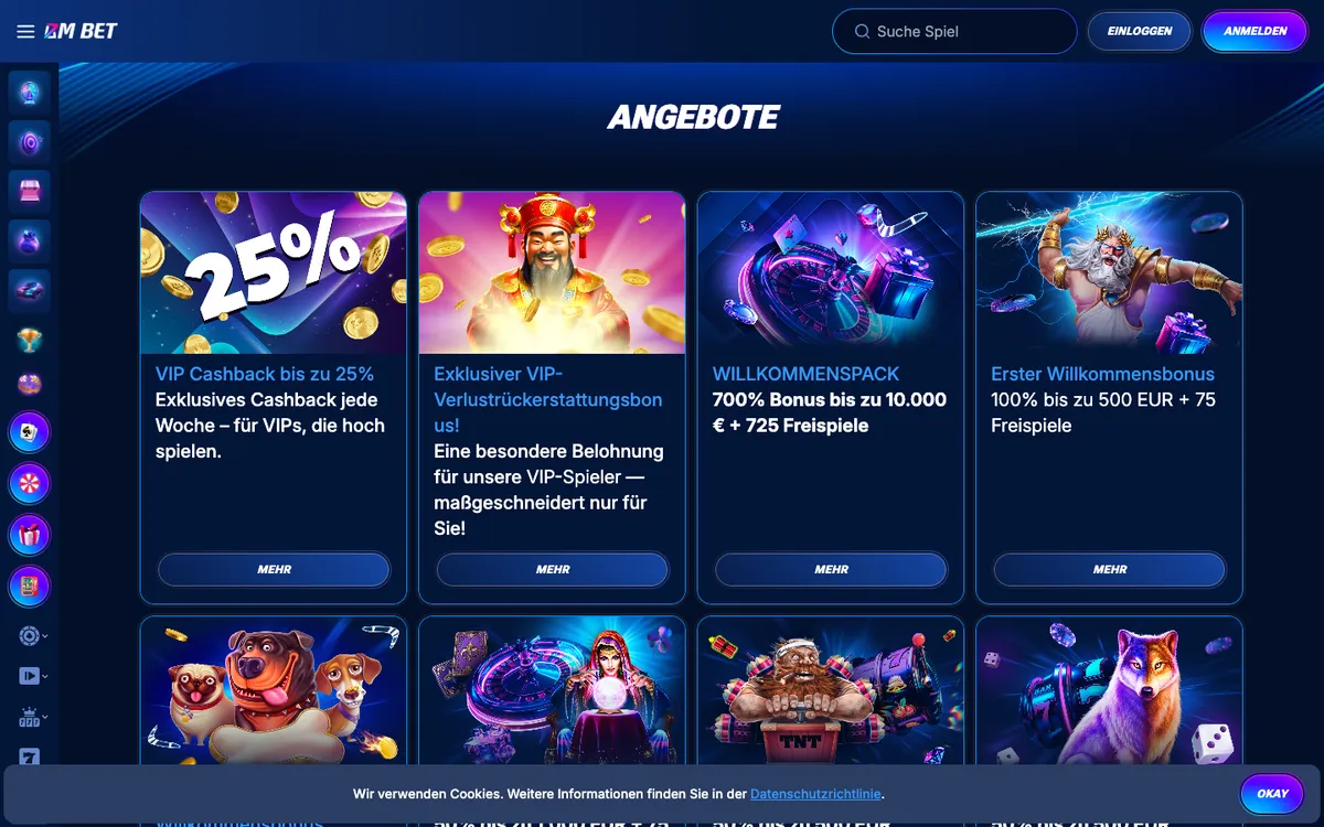 Bm.bet Casino — Promotions, captured from Germany