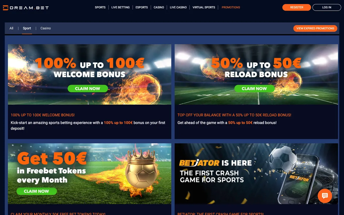 Dream.bet Casino — Promotions, captured from Brazil