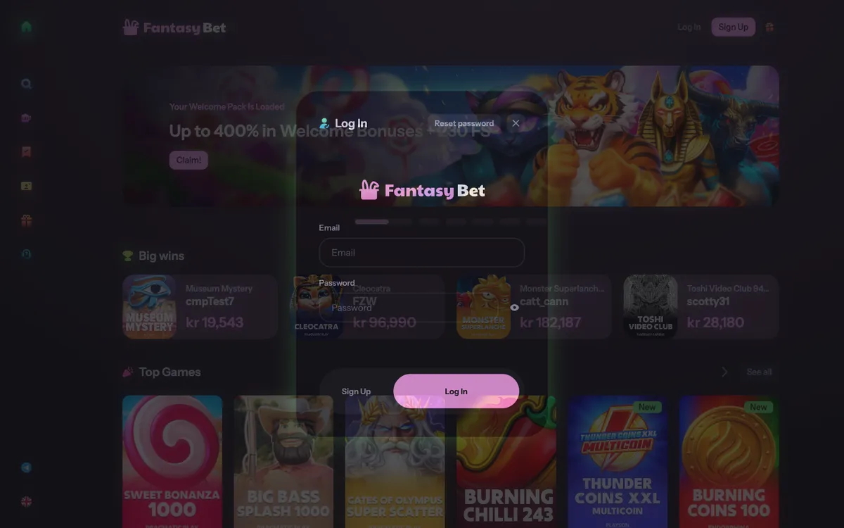 FantasyBet Casino — Sign-up, captured from Norway