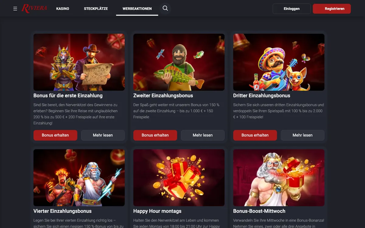 Riviera Casino — Payments, captured from Germany