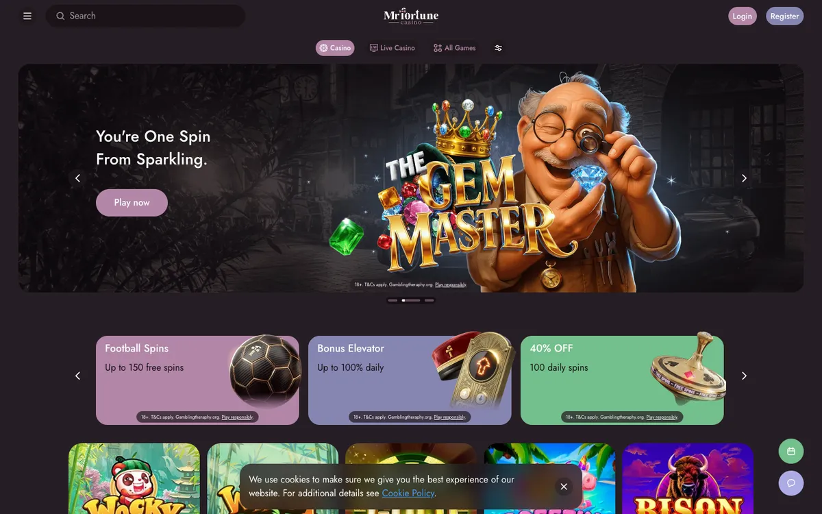 Mr Fortune Casino — Home page, captured from Malaysia