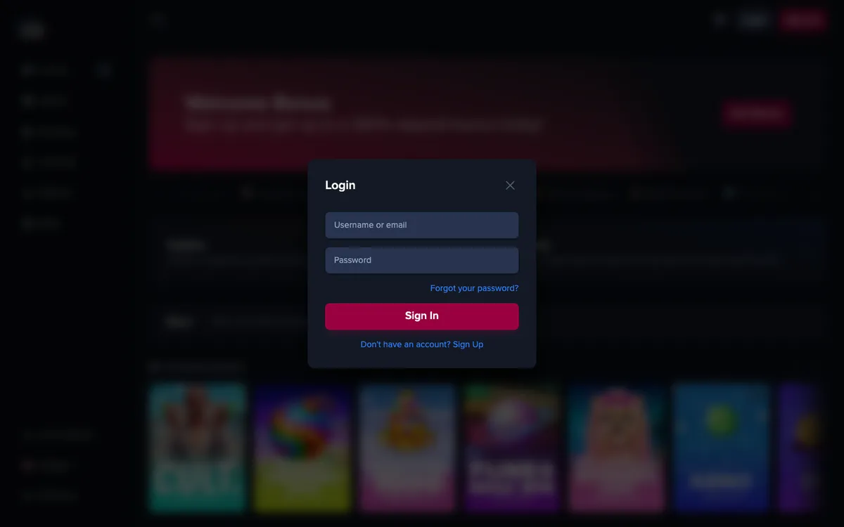 Jacks Club Casino — Sign-up, captured from South Korea