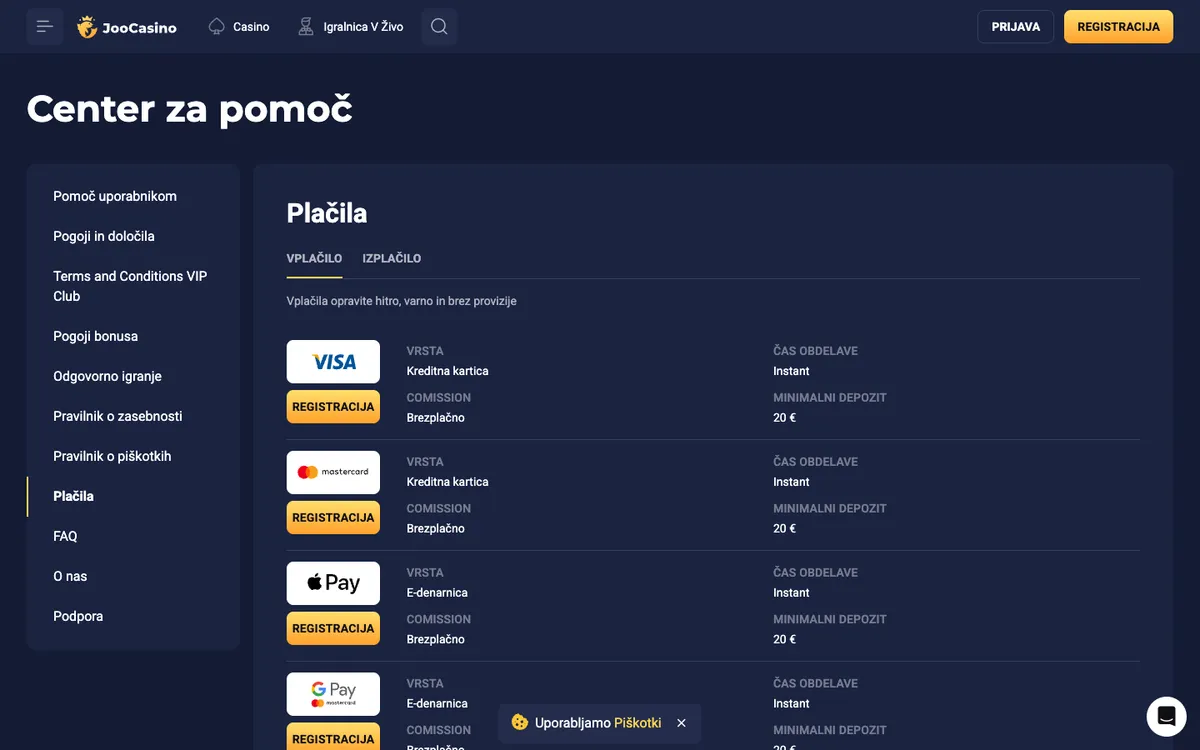 Joo Casino — «Платежи», снято из страны Словения
