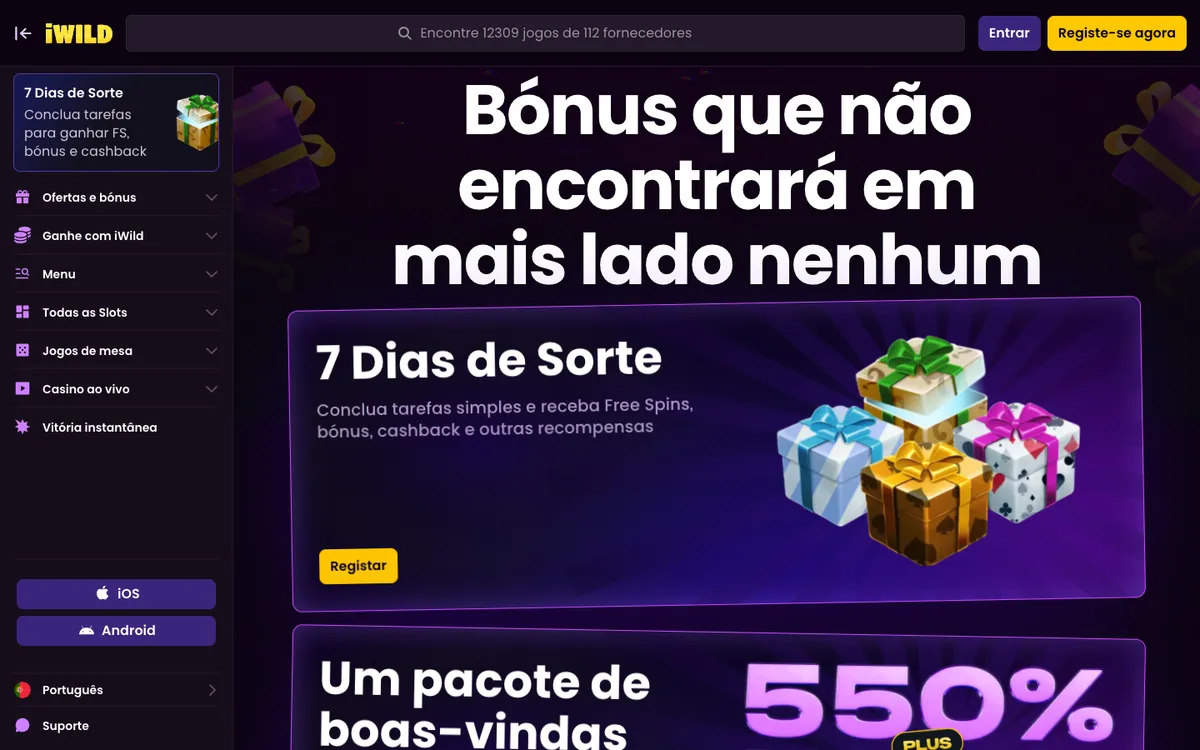 iWild Casino — Promotions, captured from Brazil