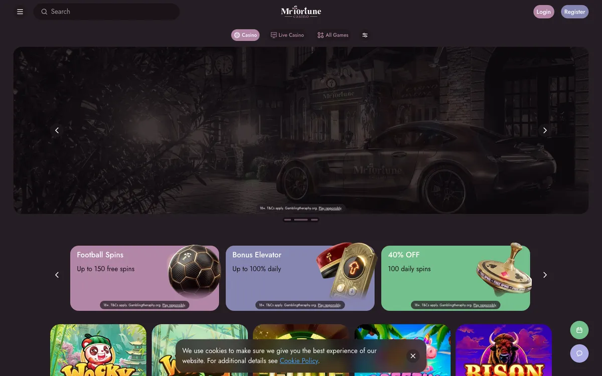Mr Fortune Casino — Home page, captured from Japan