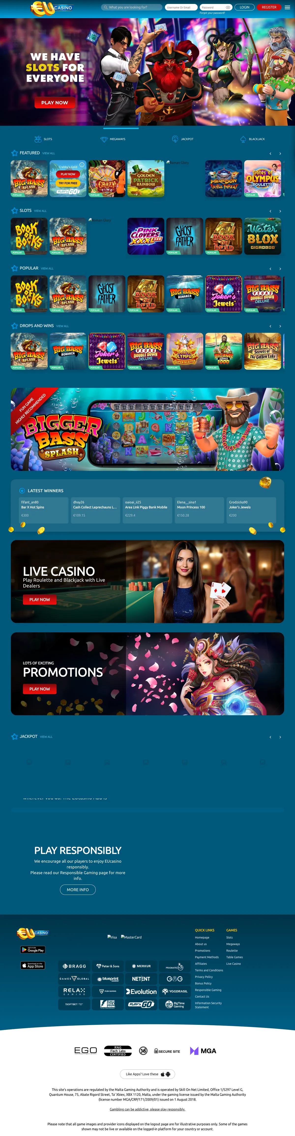 EUcasino — «Платежи», снято из страны Франция