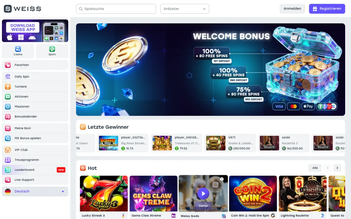 Weiss Casino — «Главная», снято из страны Австрия