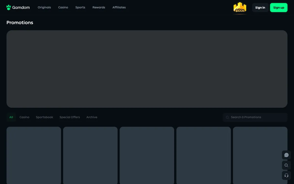 Gamdom Casino — Promotions, captured from Japan