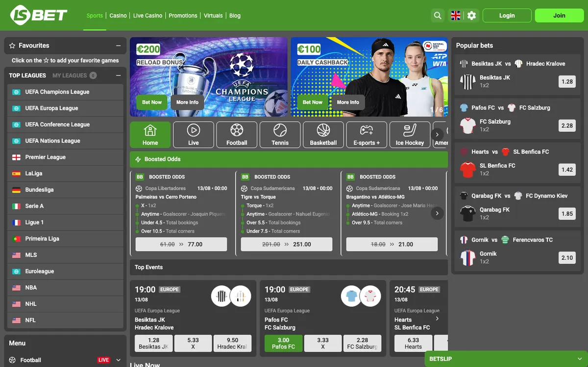 LSbet Casino — Home page, captured from Poland