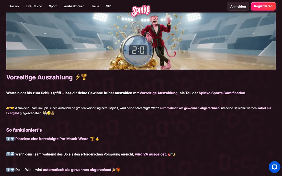 SpinkoCasino — «Платежи», снято из страны Германия