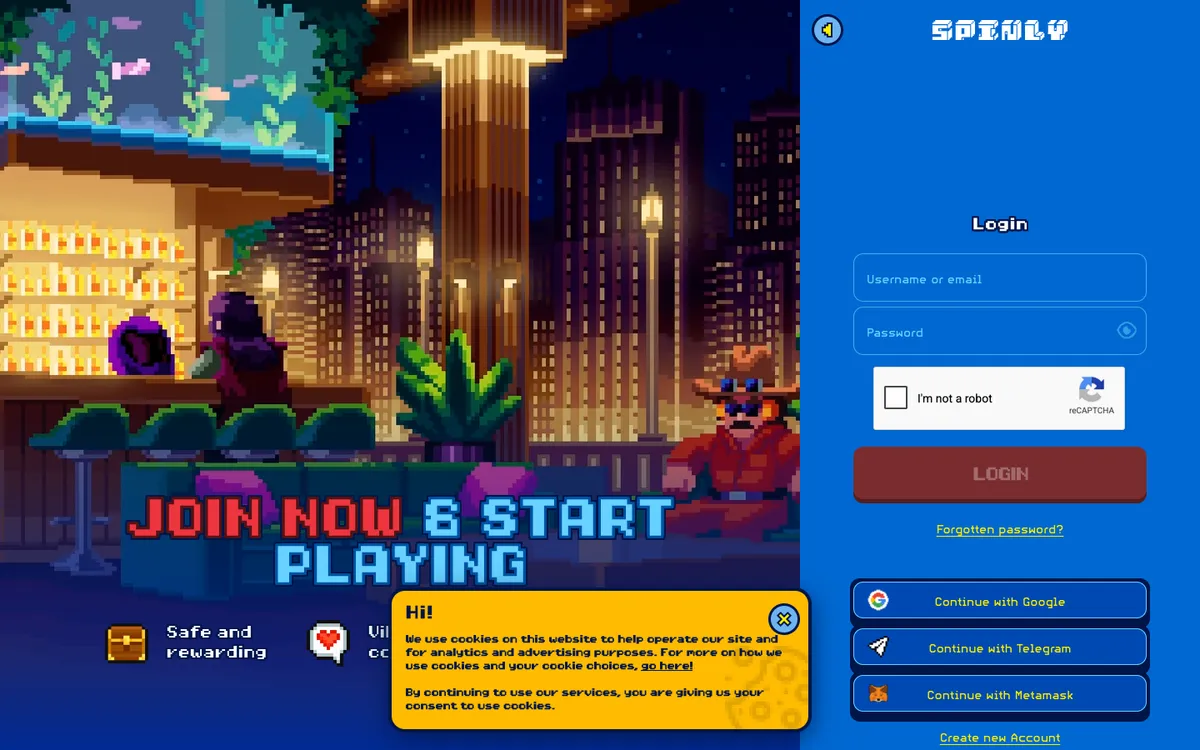 Spinly Casino — Sign-up, captured from Singapore