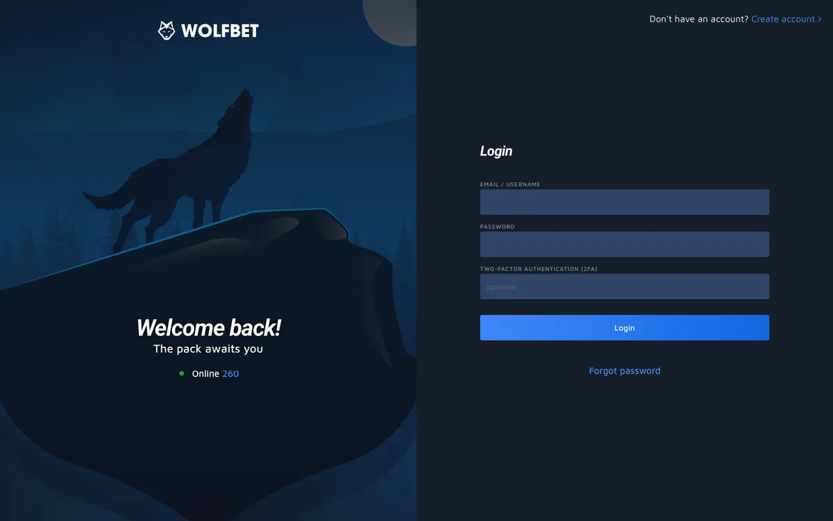 WOLFBET Casino — Sign-up, captured from Chile
