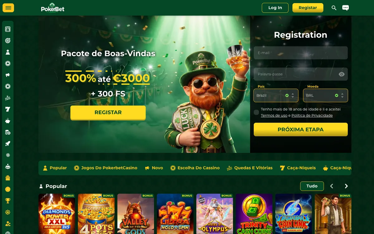 PokerBet Casino — Home page, captured from Canada