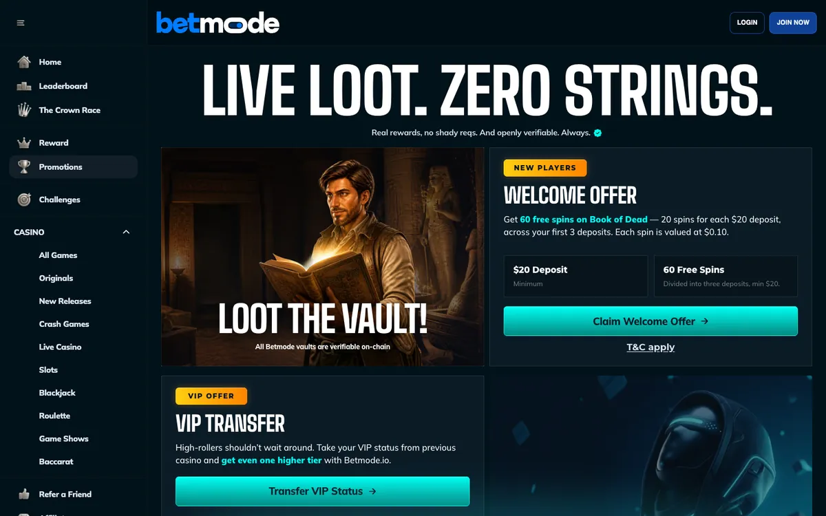 BetMode Casino — Promotions, captured from Austria