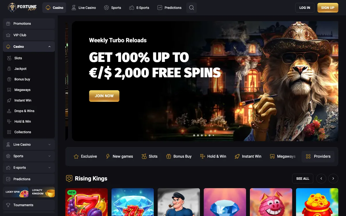 Fortune Play Casino — «Главная», снято из страны Южно-Африканская Республика