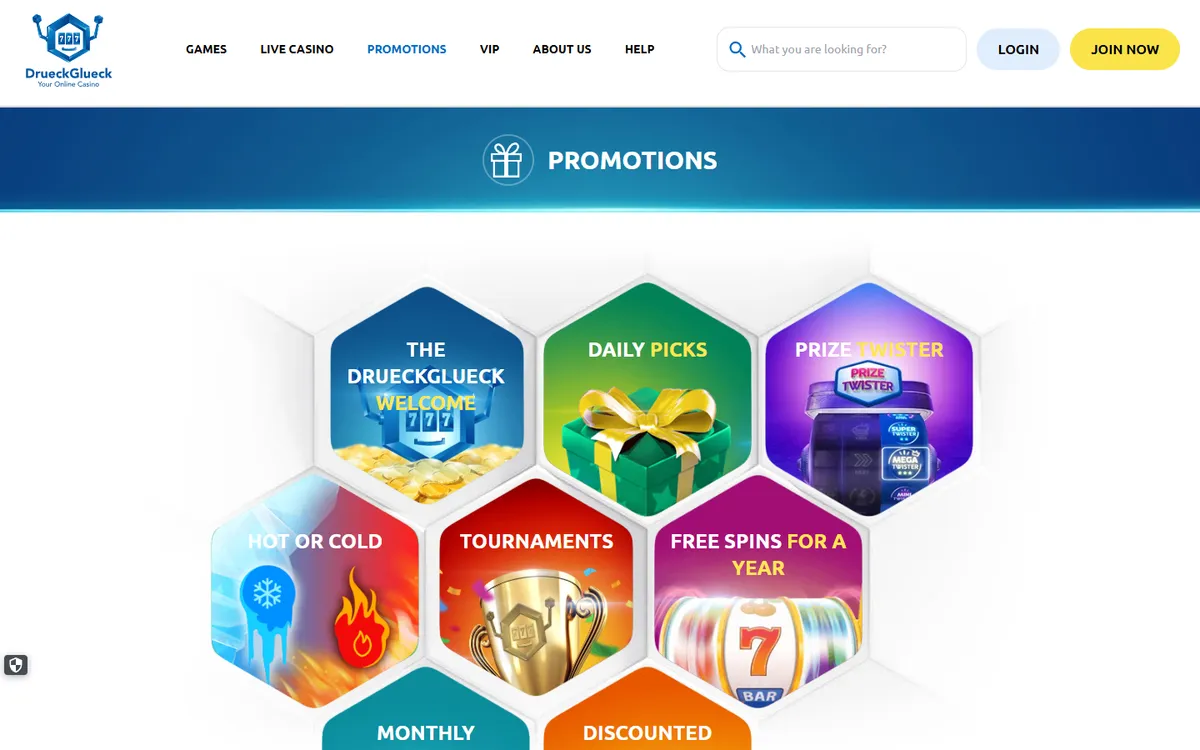 DrueckGlueck Casino — Promotions, captured from Canada
