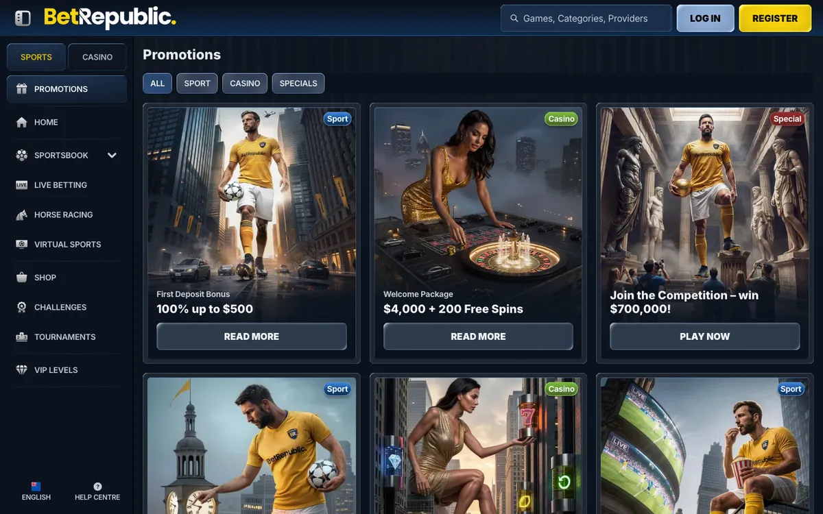 BetRepublic Casino — Promotions, captured from New Zealand