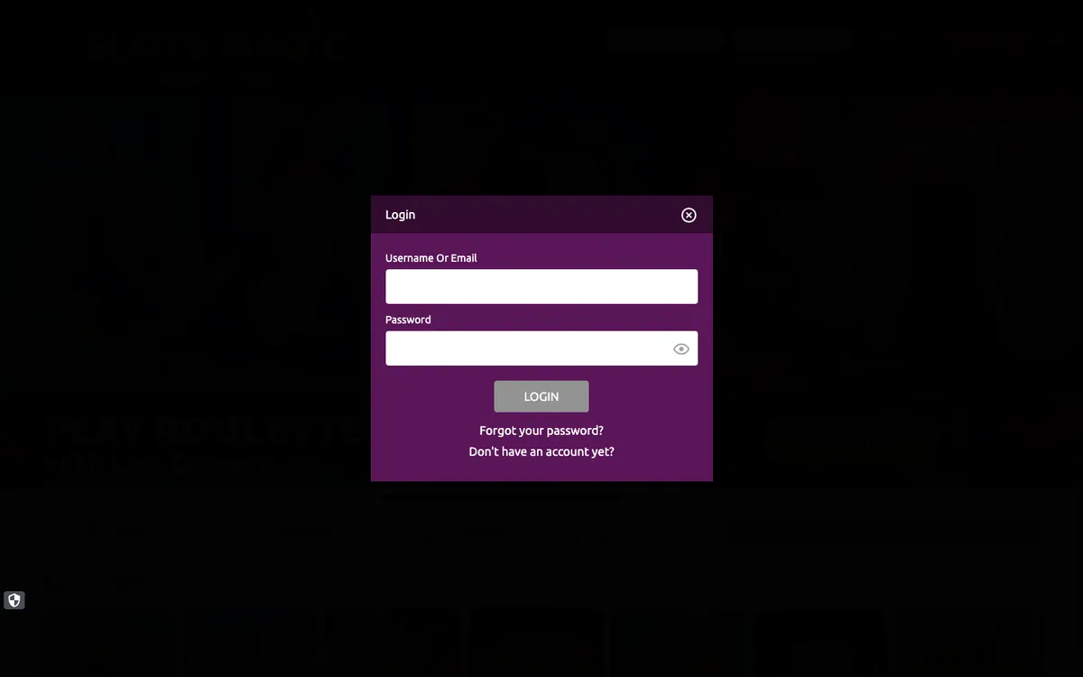 Slots Magic Casino — Sign-up, captured from Australia