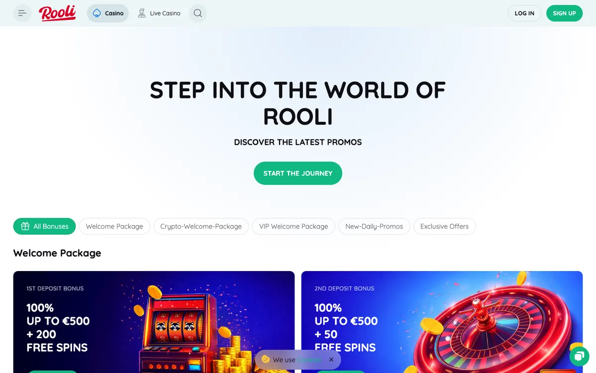 Rooli Casino — «Акции», снято из страны Норвегия