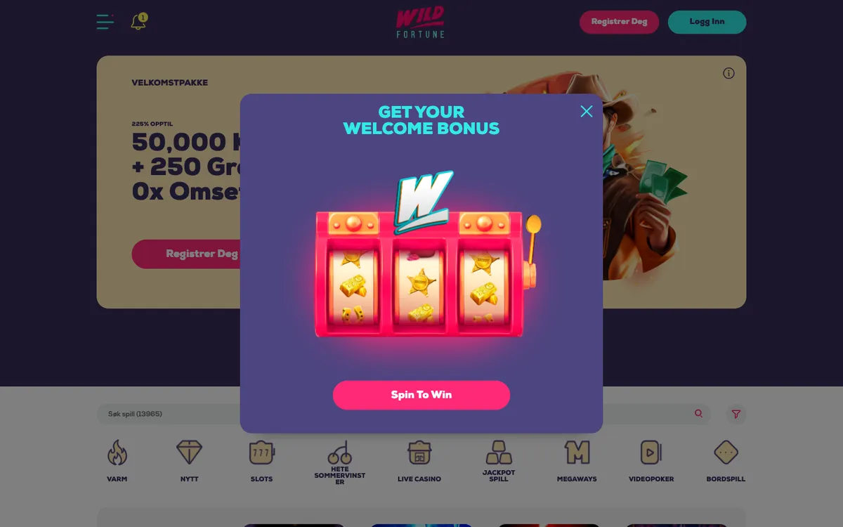 Wildfortune.io Casino – «Главная», снято из страны Норвегия
