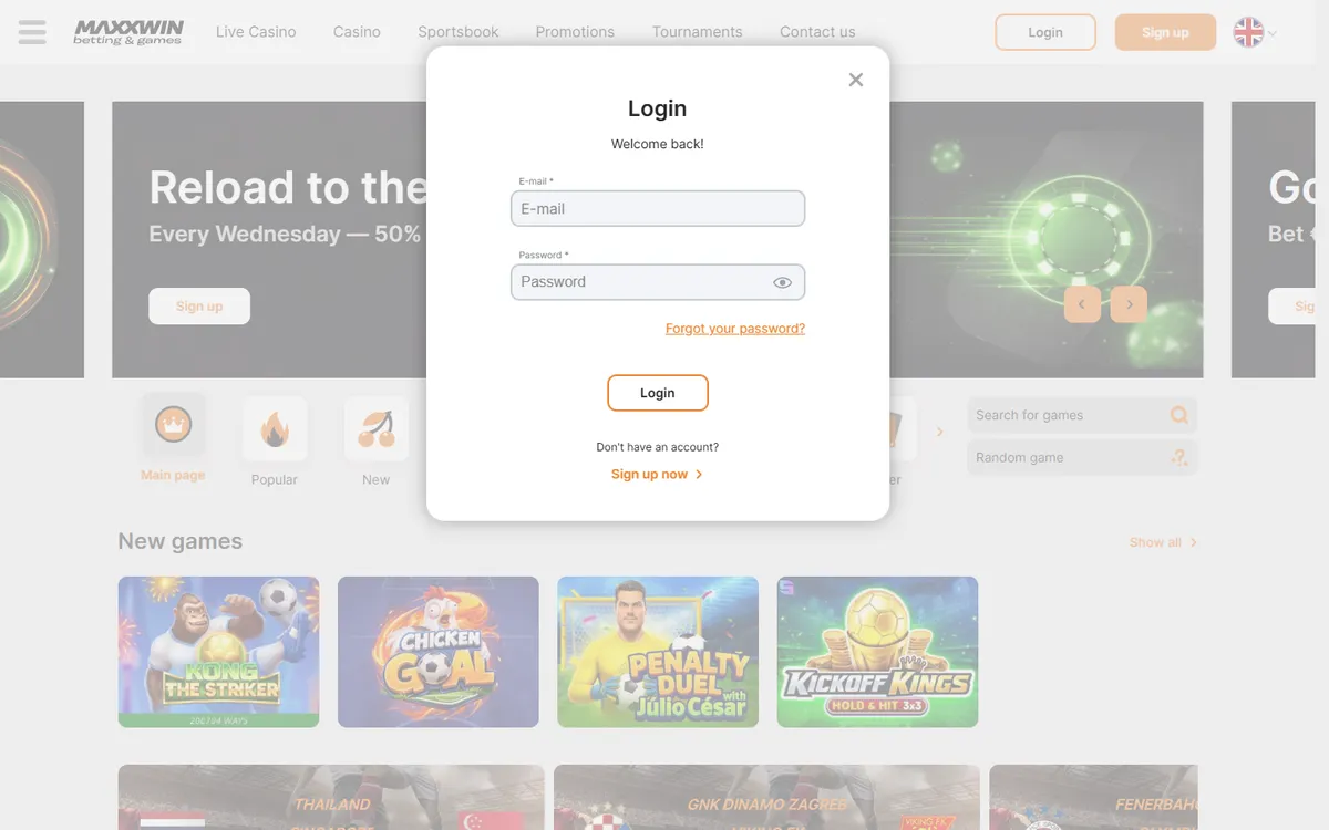 Maxxwin Casino — Sign-up, captured from Canada