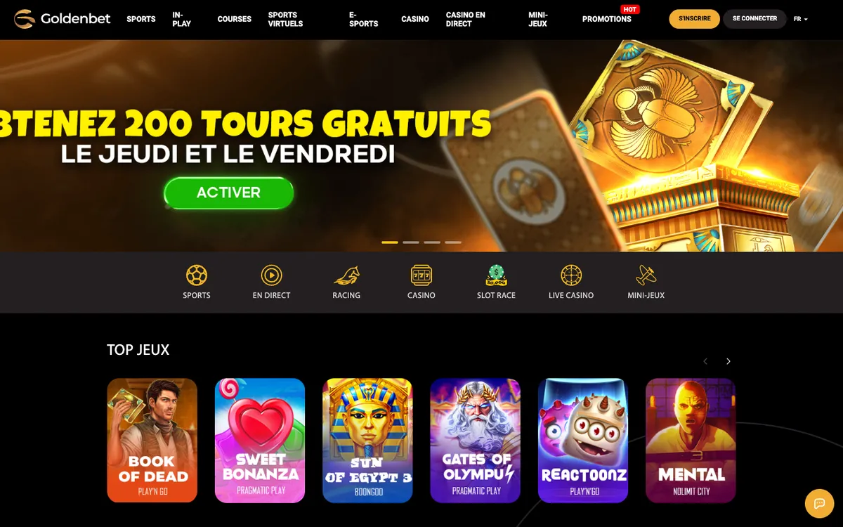 Goldenbet Casino — Sign-up, captured from France