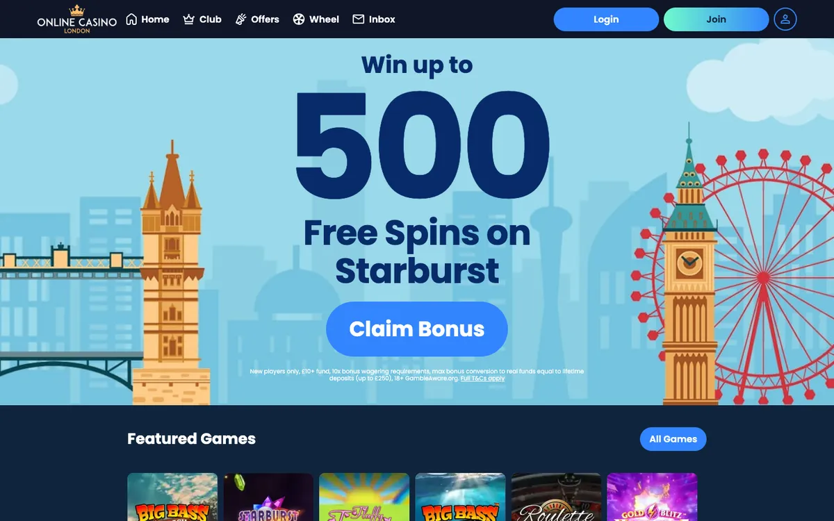 Online Casino London — Sign-up, captured from United Kingdom