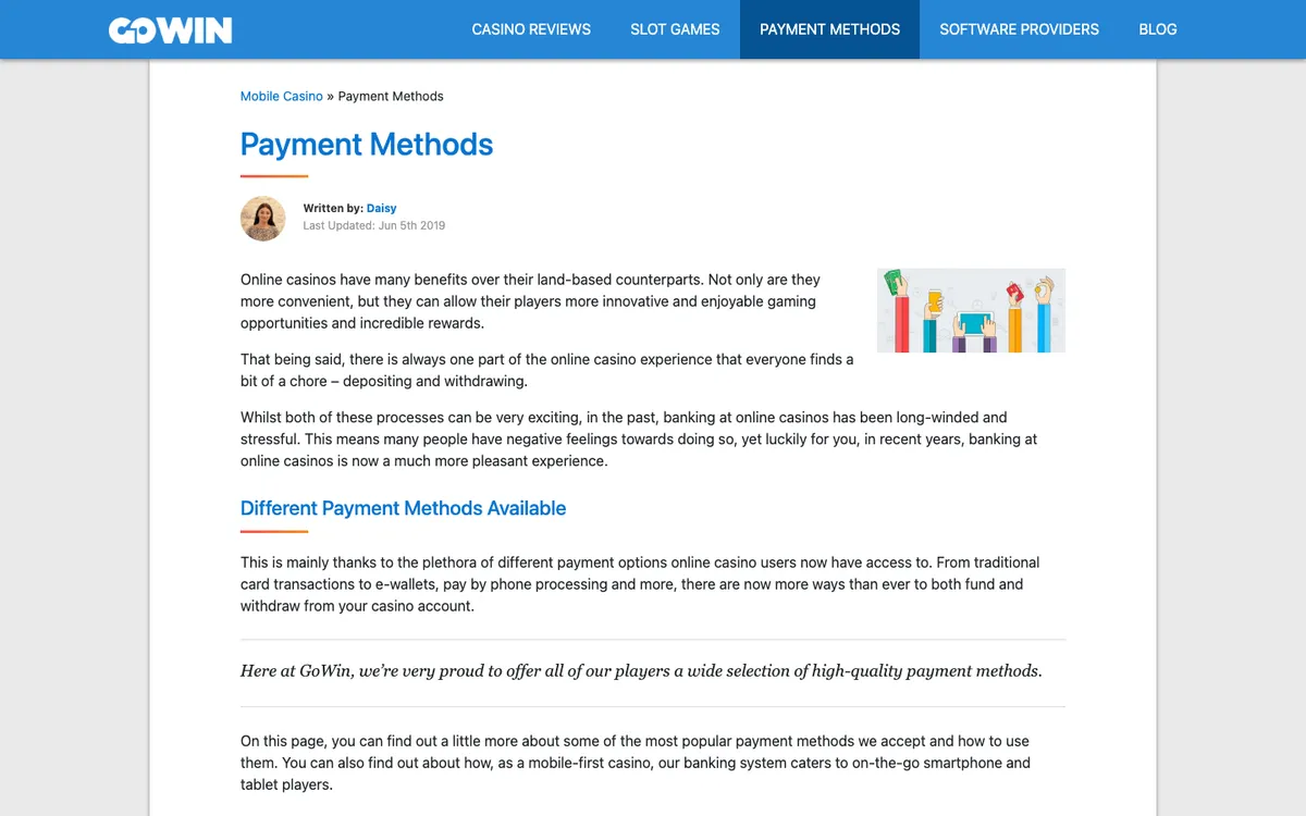 Gowin Casino — Payments, captured from United Kingdom