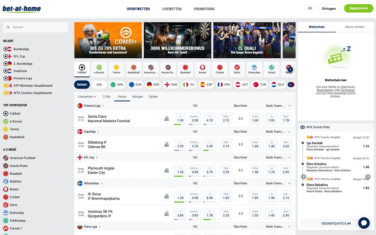 bet-at-home Casino — Home page, captured from Austria