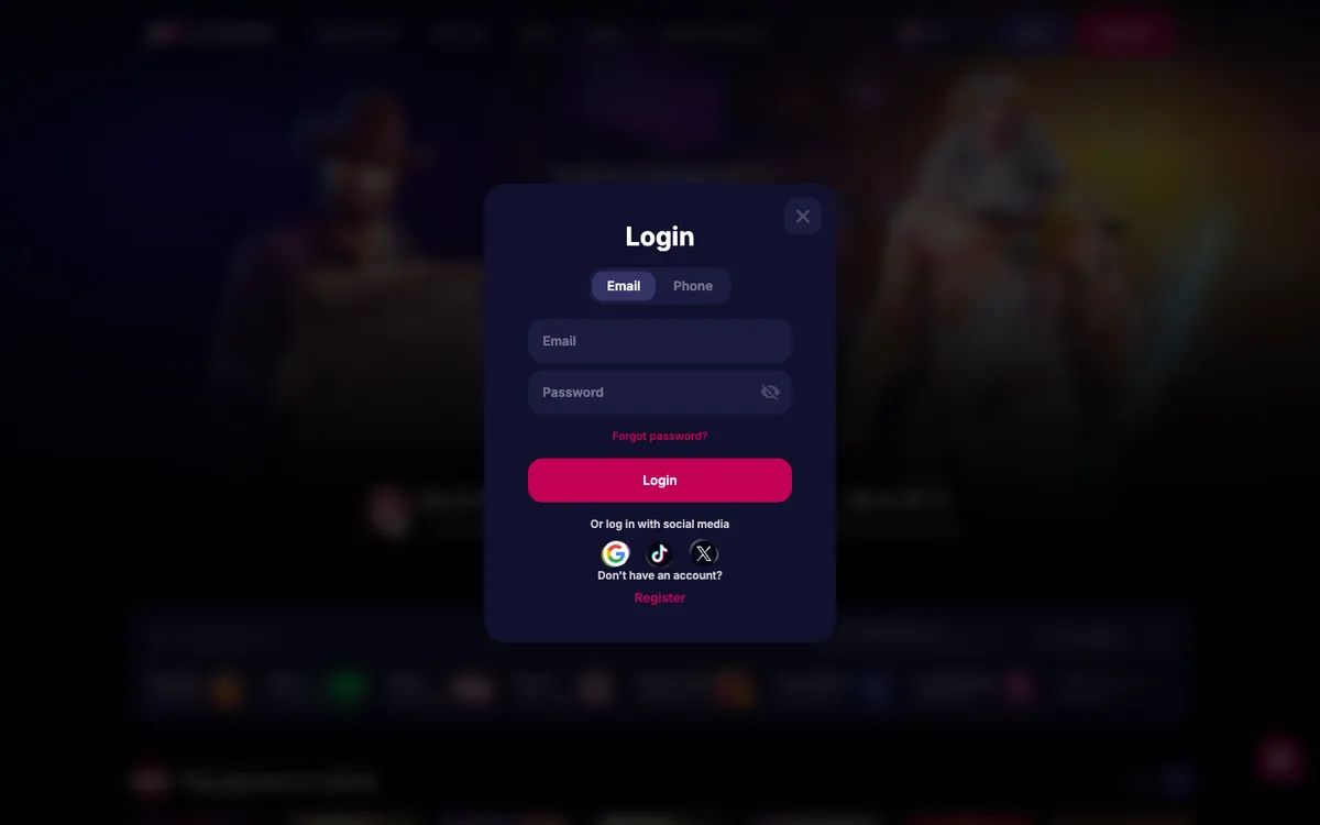 NV Casino — Sign-up, captured from Latvia